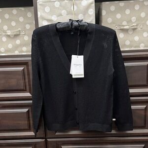 Theory Black womens Cardigan Sweater